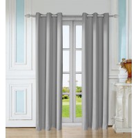 Leeva 99% Blackout Cotton and Linen Elegant Solid Window Curtains,Set of 2