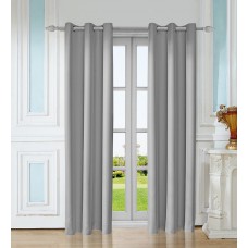 Leeva 99% Blackout Cotton and Linen Elegant Solid Window Curtains,Set of 2