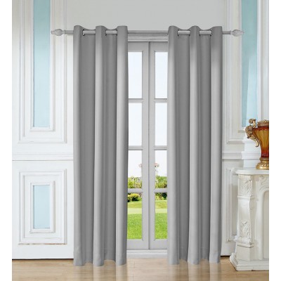 Leeva 99% Blackout Cotton and Linen Elegant Solid Window Curtains,Set of 2
