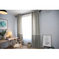 Leeva 80% Blackout Cotton and Linen Elegant Solid Window Curtains,Set of 2